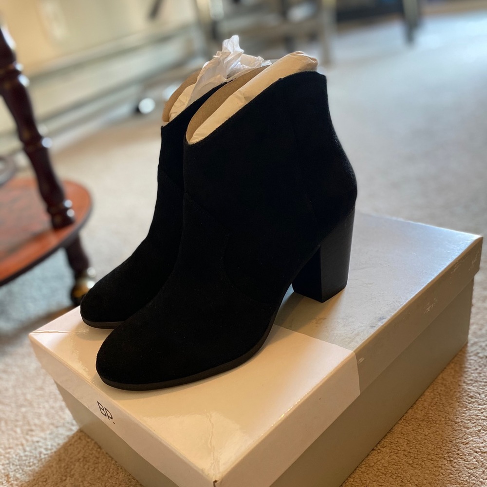 Brand new black suede booties